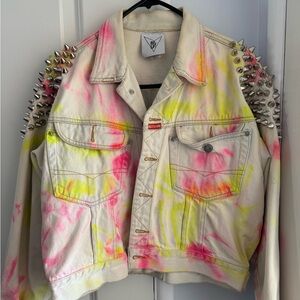 Vintage style studded jean jacket